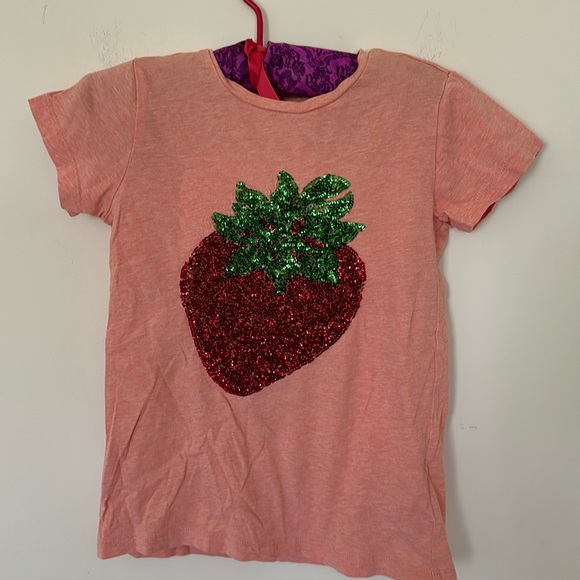 J. Crew Factory Other - J Crew Girl’s Strawberry Sequins Cotton T Shirt size 6-7